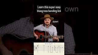 Learn this super easy bluegrass bending lick on acoustic guitar! #guitar #guitarlessons #bluegrass