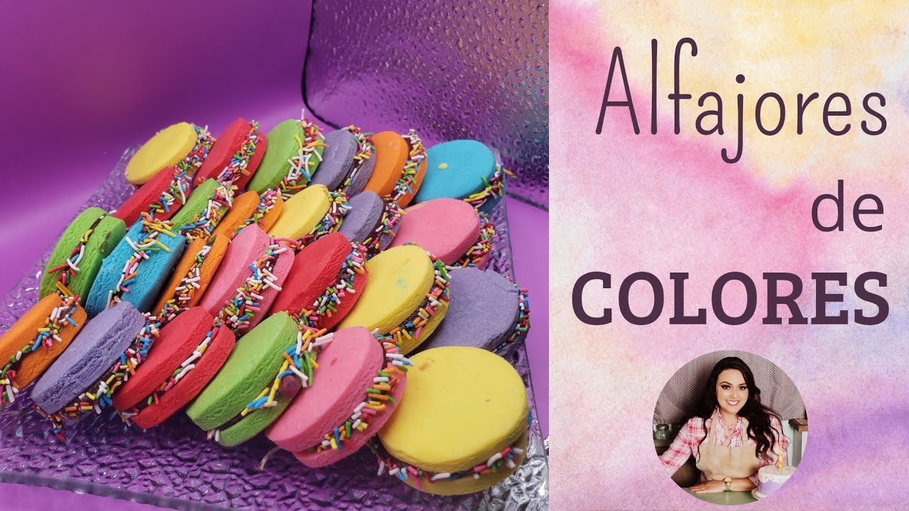 ALFAJORES DE COLORES 🌈 POSTRES FACILES Y ECONOMICOS