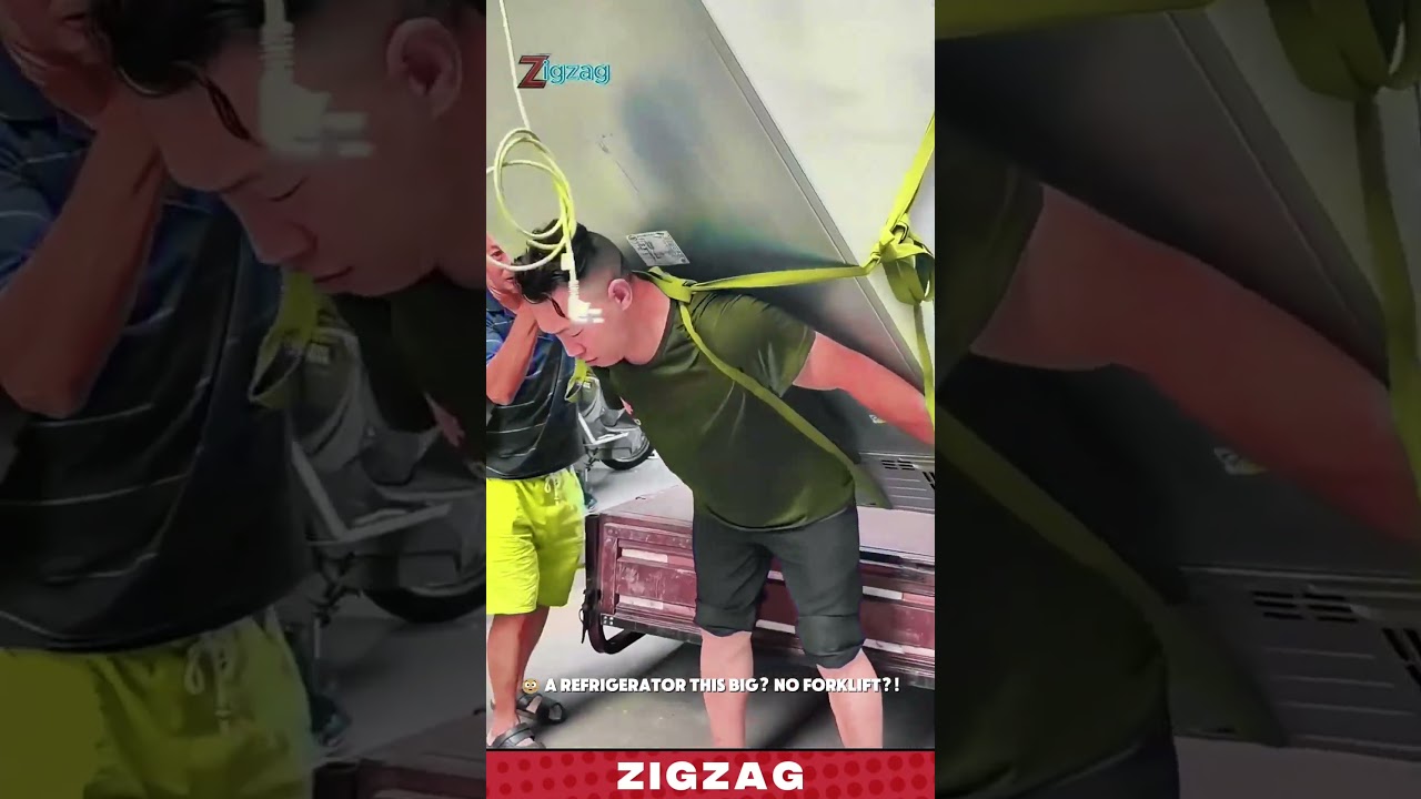 Incredible Human Strength Technique for Carrying Heavy Appliances