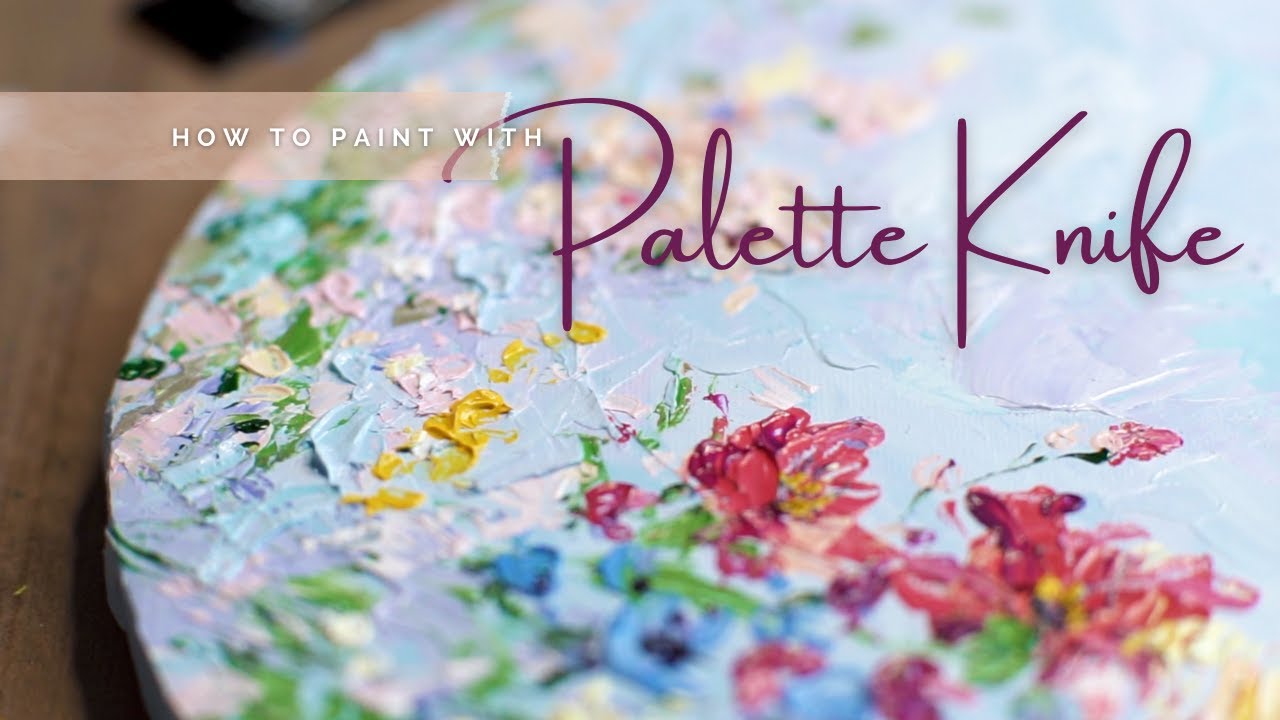 How to Paint with Palette Knife_Acrylic Spring flowers/ 팔레트 나이프로만 그리기 ...