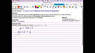 Example 6 28 Inverse Functions Part 2