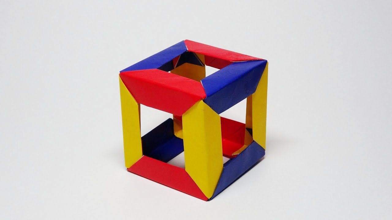 Como hacer un cubo 3d ( Edge ) Origami modular ( Dificultad