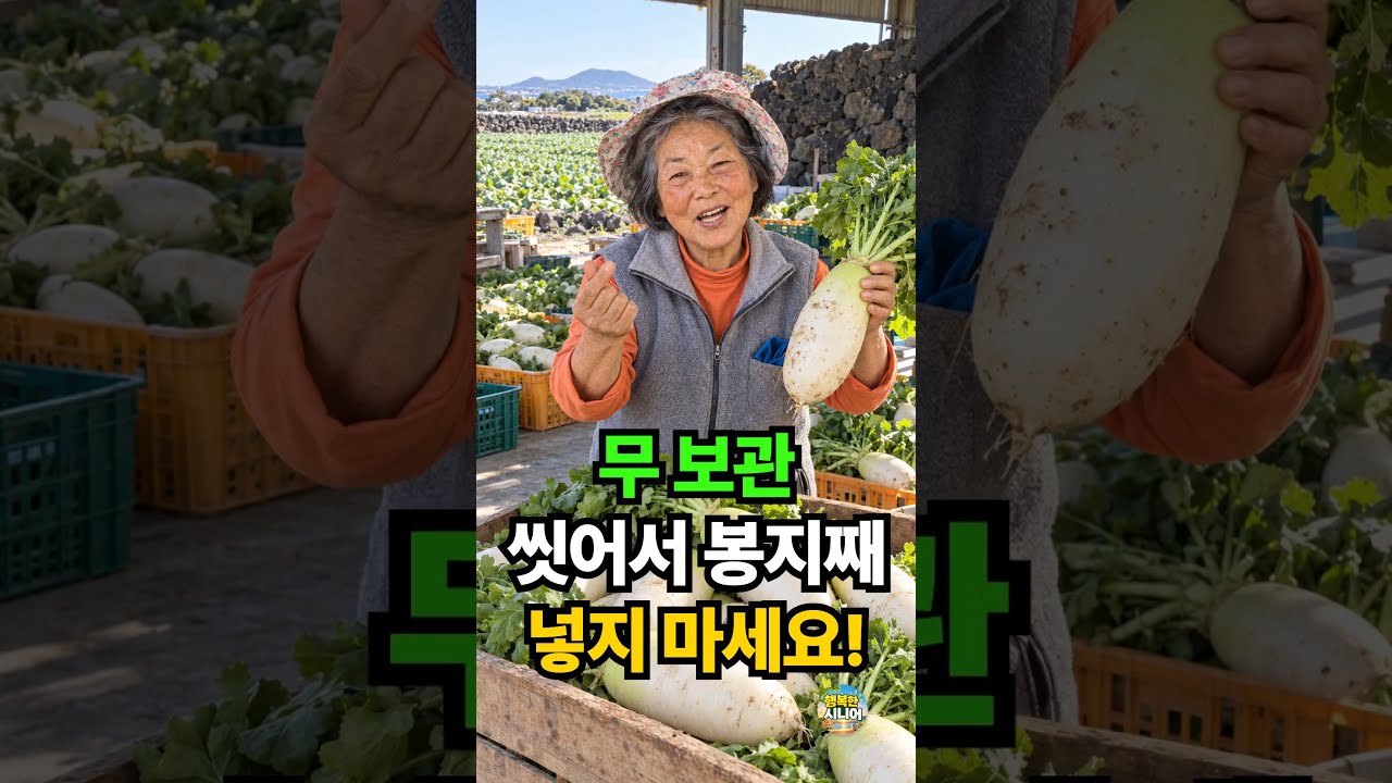 무 씻어서 봉지째 냉장고에 넣지 마세요! 아삭함 오래가는 시니어 살림 요리 레시피 숏폼 썸네일
