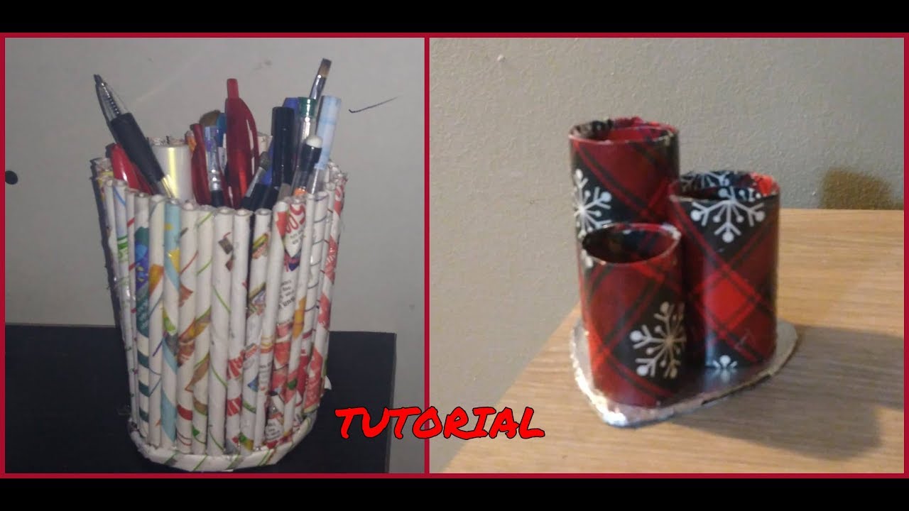 Tutorial: Creando un lapicero con papel periodico y creando unos ...