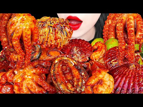 asmr-spicy-seafood-boil-mukbang-매운-해물찜-레시피-octopus,-enoki-mushroom,-noddles-cooking-&-eating-sounds