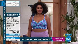 Rhonda Shear 2Pack Molded Cup Leisure Bra With Lace Back