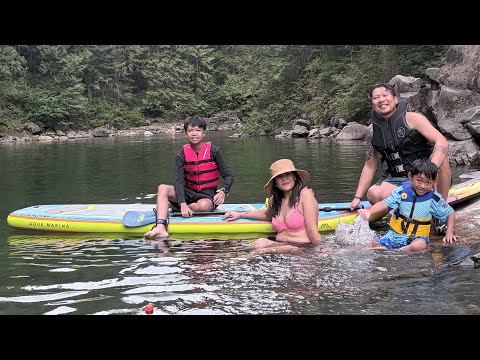 Paddle boarding at North Beach alouette lake BC🇨🇦