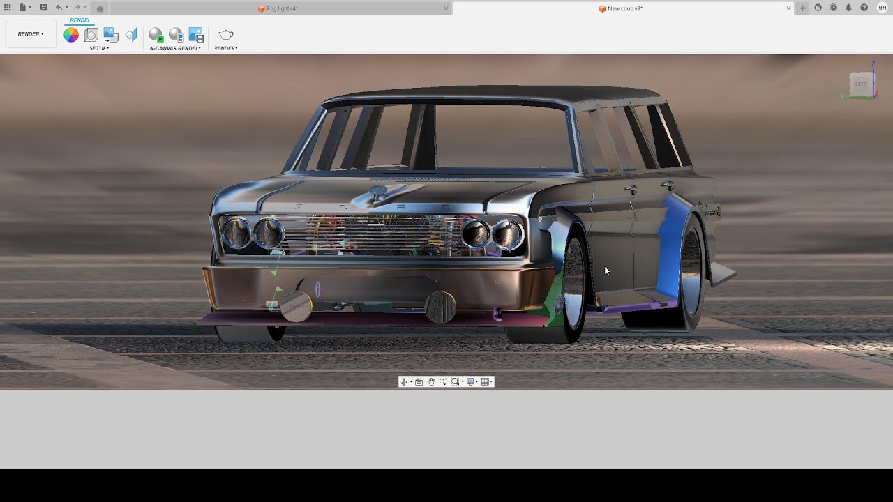 Ep:987 Front bumper and flare!!!  Fusion360 drawing plans for 1965 falcon.