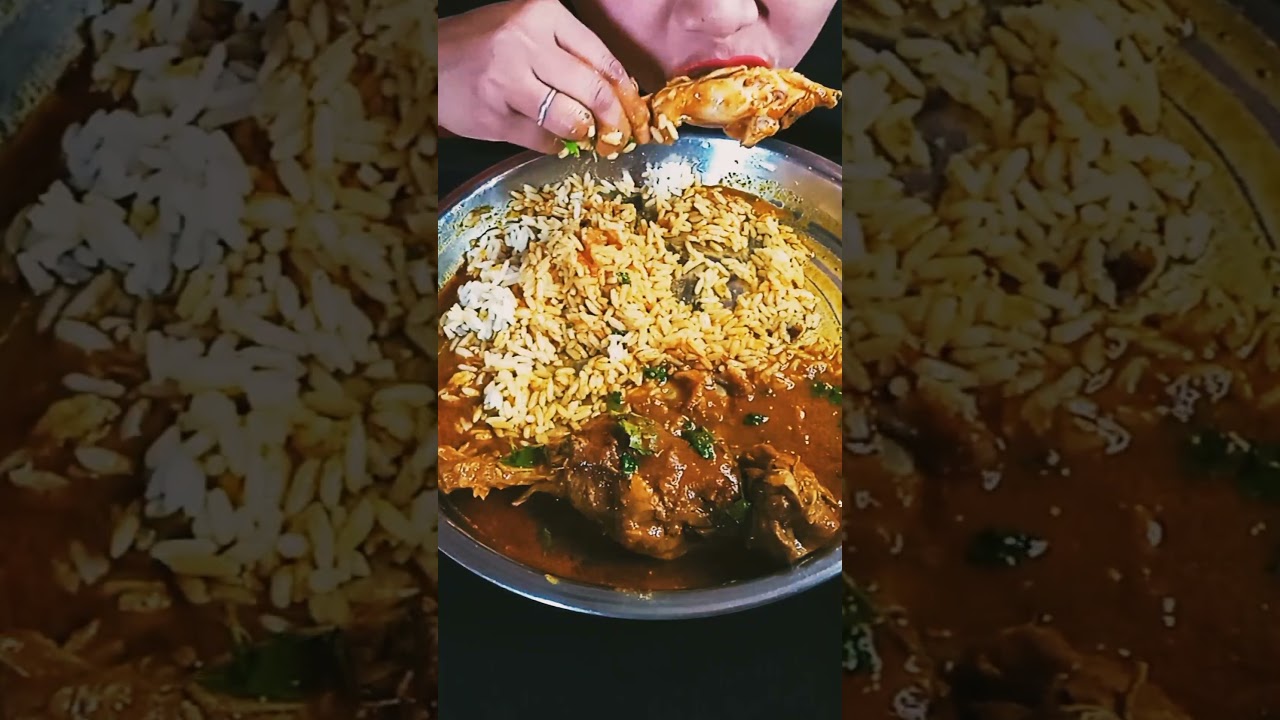 spicy whole chicken legpiece masala curry and jeera rice 