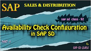 availability check configuration in sap sd  #availability |availability check Profile