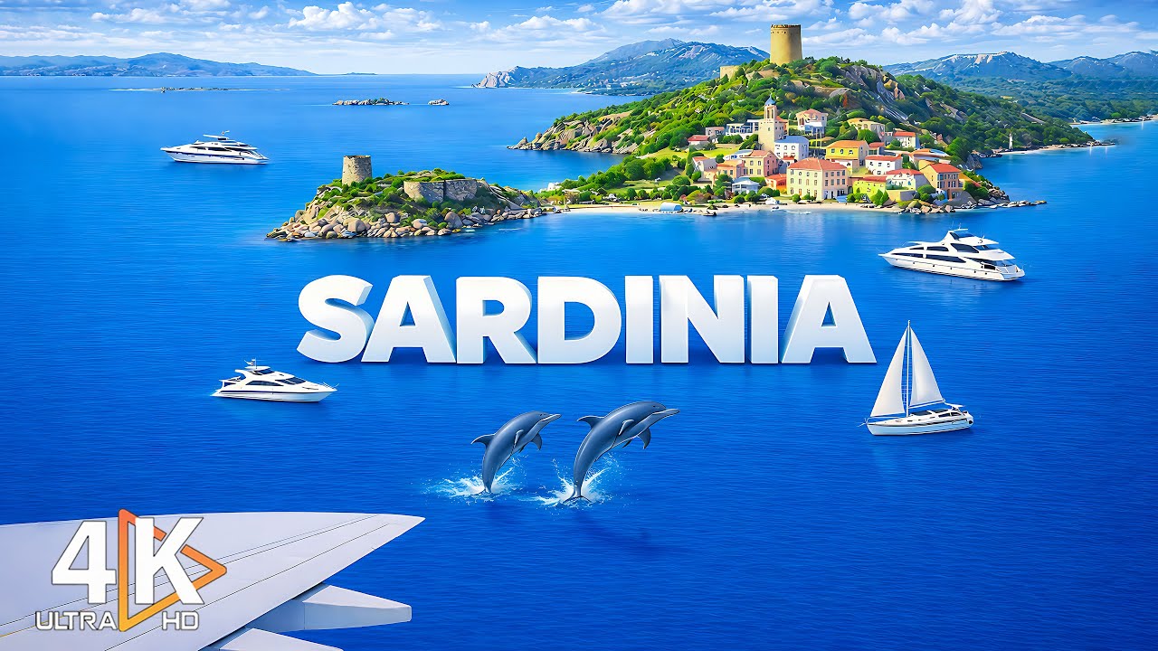 Flying Over SARDINIA  in 4K 🌊 Turquoise Mediterranean Shores of Italy in 4K | Deep House Chill