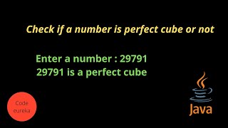 how to check a number is perfect cube or not | java | malayalam | Code eureka
