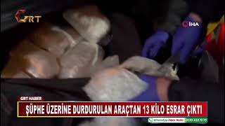 Şüphe Üzerine Durdurulan Araçtan 13 Kilo Esrar Çıktı
