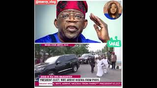 PRESIDENT-ELECT, BOLA AHMED TINUBU, WIFE ARRIVES IN NIGERIA, FROM PARIS.