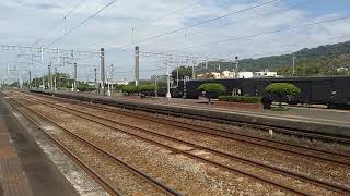 2708次回送車二水站出站 交會2184次區間車二水站進站