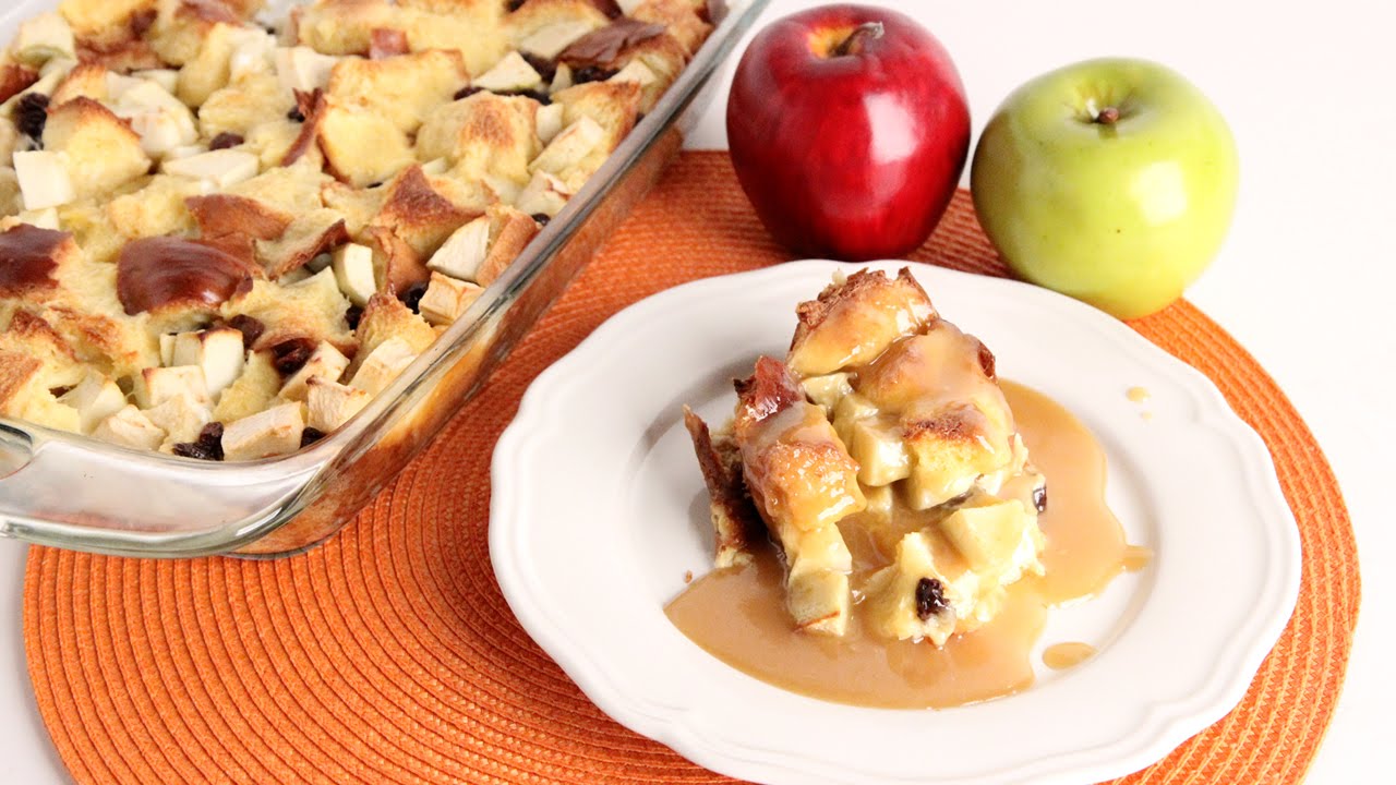 Apple Bread Pudding with Vanilla Butter Sauce - Laura ...