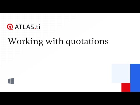 Working with quotations