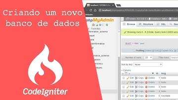 [Codeigniter] Criando um Banco de Dados MySQL no phpmyadmin