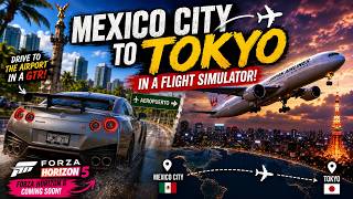 Mexico City to Tokyo on Japan Airlines' Airbus A350-900 | Flight Simulator AND Forza Horizon 5 4K