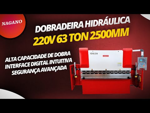 Vídeo de Dobradeira Viradeira Hidráulica 63 Ton 2500mm 220v