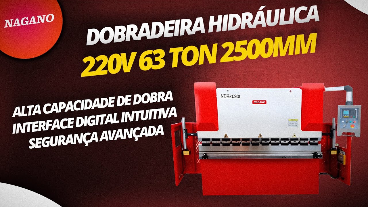 Dobradeira Viradeira Hidráulica 63 Ton 2500mm 220v - Nagano