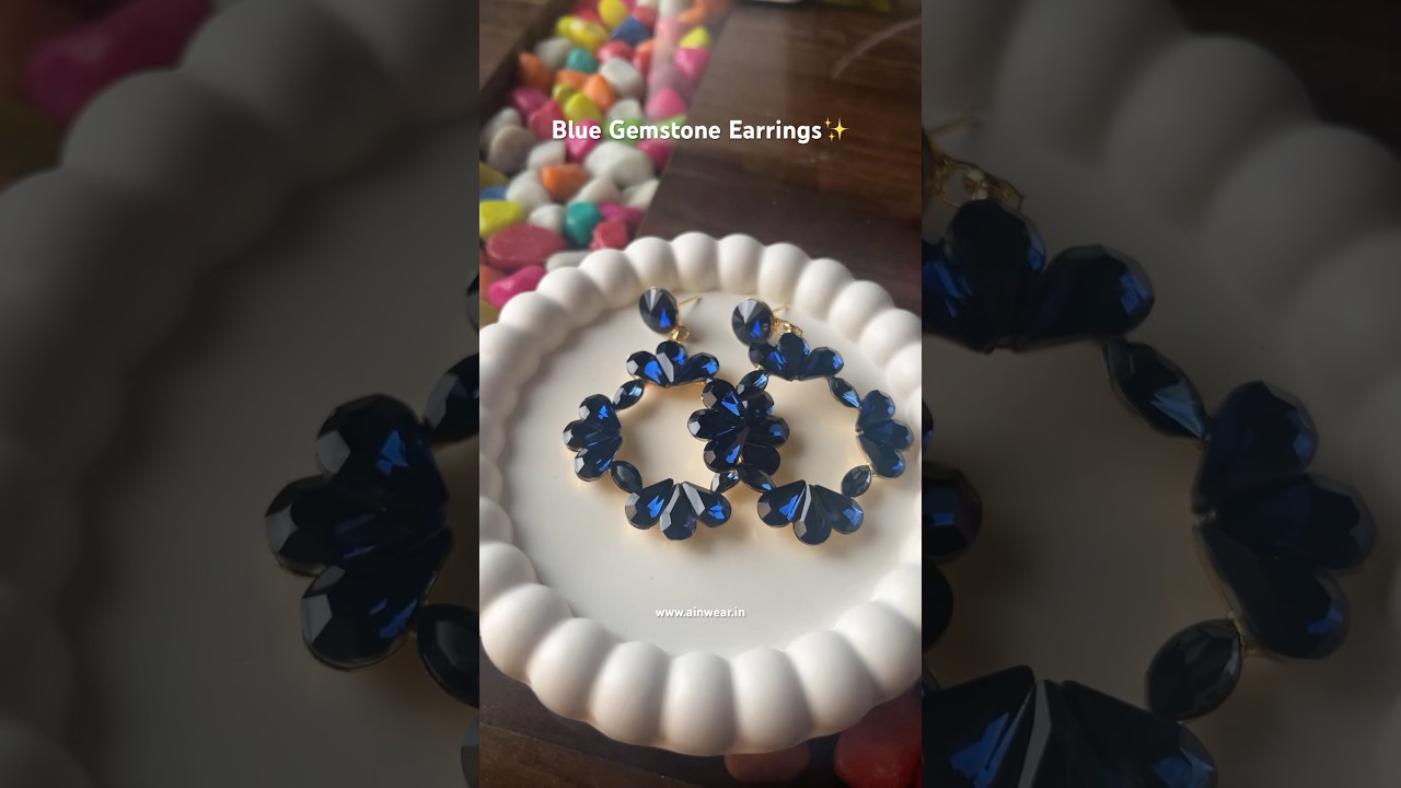 Gemstone Earrings | Small Business India | Earrings Haul | Korean Earrings | Stud Earrings 