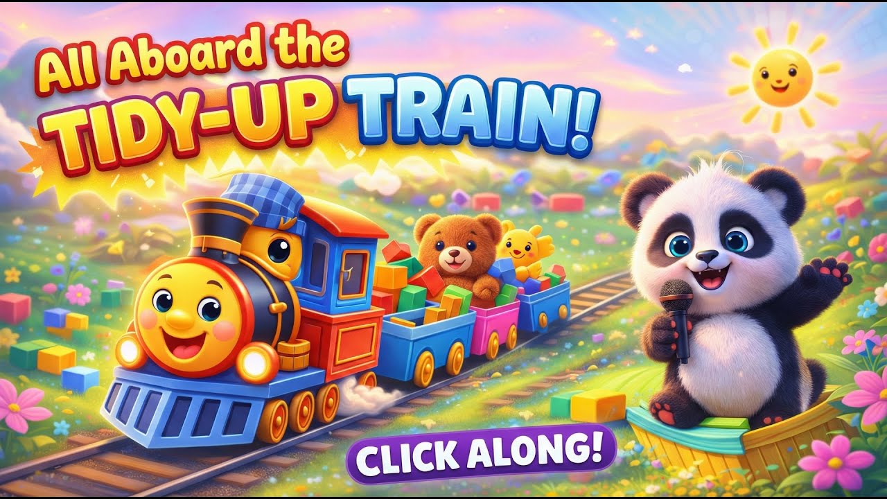 Tidy-Up Train Song 🚂 | Clean Up Time Nursery Rhyme for Toddlers