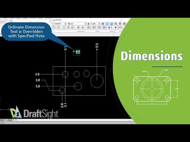 Create Ordinate Dimension with Dimension Note Override