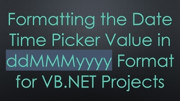Formatting the Date Time Picker Value in ddMMMyyyy Format for VB.NET Projects