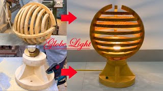 Make A 3D Wooden Globe Light /// Great Ideas For Home Decor.