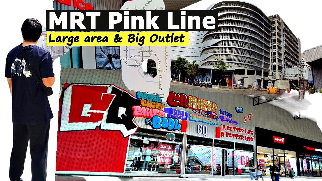 Проживание в Бангкоке, розовая линия метро, ​​пешеходный мост Муанг Тонг Тани до большого торгово...