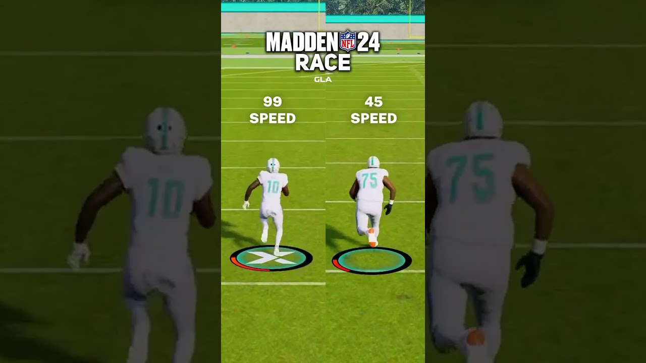 Fastest vs. Slowest player | Tyreek Hill vs. Martez Ivey - Madden 24 Race