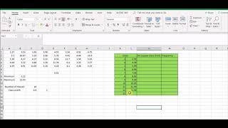 Creating Frequency Tables From Contiuous  Data Using Excel