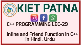 Inline and Friend Function LEC_29_IN_C++