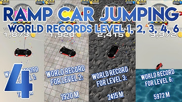 Ramp Car Jumping World Records Level 1 2 3 4 6 - Gameplay Walkthrough Part 4