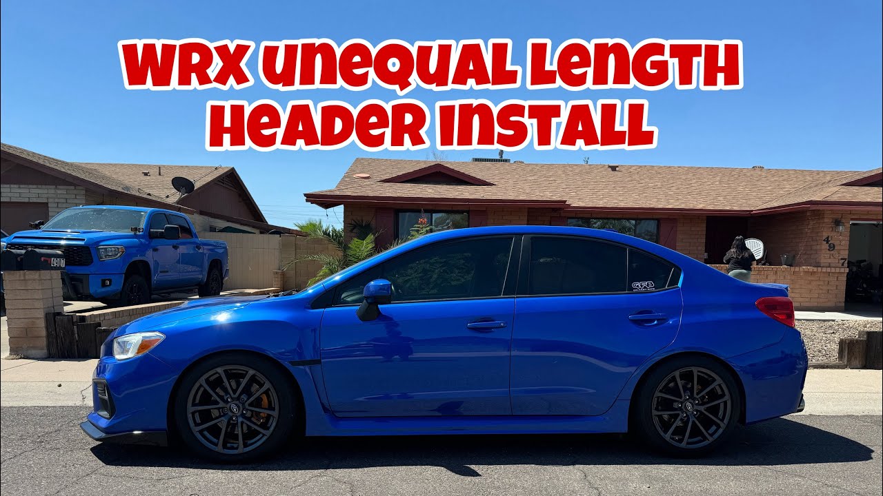 2018 Subaru wrx tomei unequal length header install - YouTube