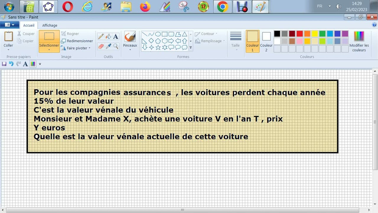 Algèbre Financière - Valeur vénale d'un véhicule