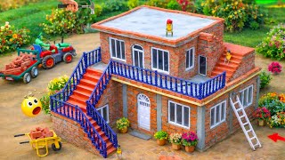Making diy mini house Construction Process | mini diy bricks and cemented new house Construction |