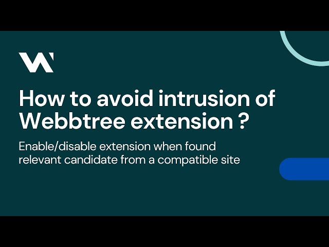 How to avoid intrusion of Webbtree extension | Webbtree TRMS