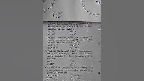 An object approaching a plane mirror at 10cm/s . A stationary observer sees the image. At what speed
