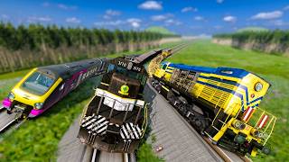 Triple Train Destruction | @beamng screenshot 5