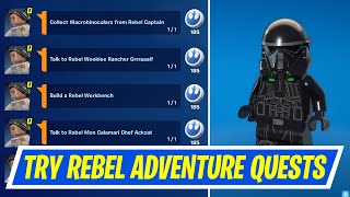 How to Complete Try Rebel Adventure Quests in LEGO Fortnite - Star Wars LEGO Quests