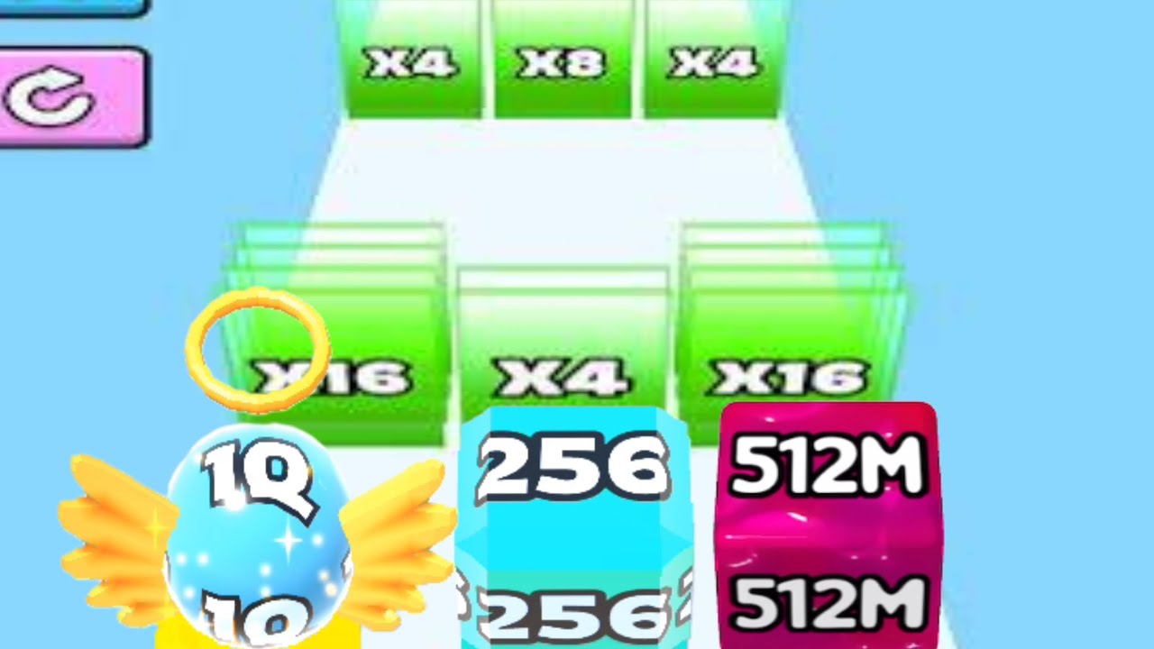 Jelly run 2048 gameply Ultimate jelly roll run merge up score 1Q vs down score 256 512M jelly Cube 