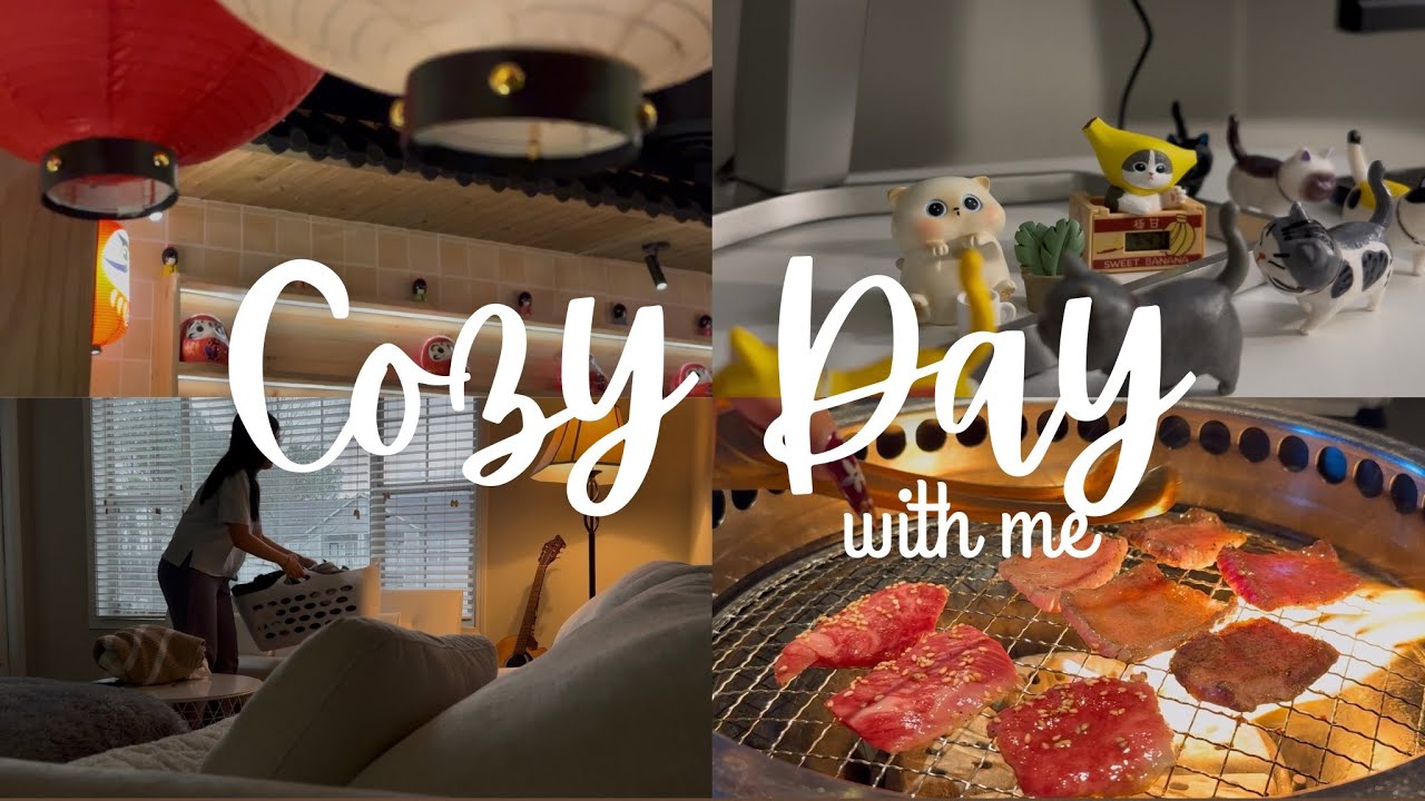 Cozy Day With Me | Morning Routine, Desk Reset, Wagyu Dinner & Anime Haul