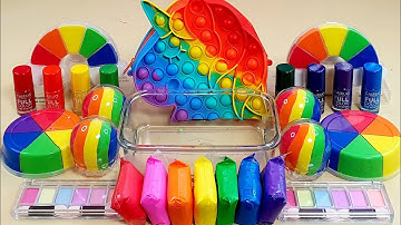 Rainbow Unicorn Slime Mixing Random Into Slime! Satisfying Slime Video ASMR