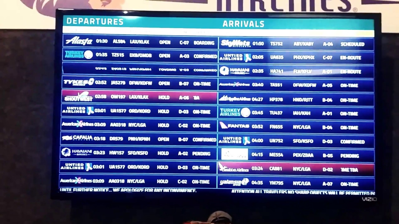 Airport Terminal Boarding Gate Flight Information Monitor. YouTube
