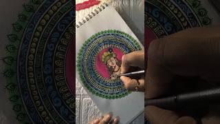 Day #15 mandala art fusion with lord krishna 🪈✨ #mandaladrawing #krishna #fusion #30daychallenge