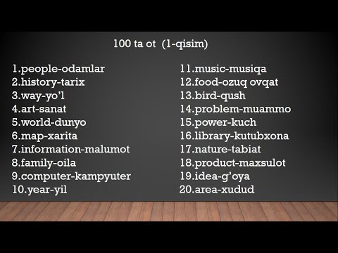 Ingliz tilida eng ko&rsquo;p qo&rsquo;llaniladigan 3500 ta so&rsquo;zlar 2-qisim#speaking #ingliz#tili#IELTS#grammatik