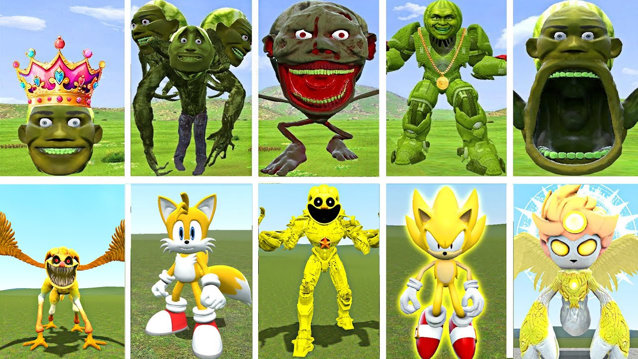 Can Yellow Hero Team DEFEAT Lin Gang Melon Monster? Evolution Battle (GMod)