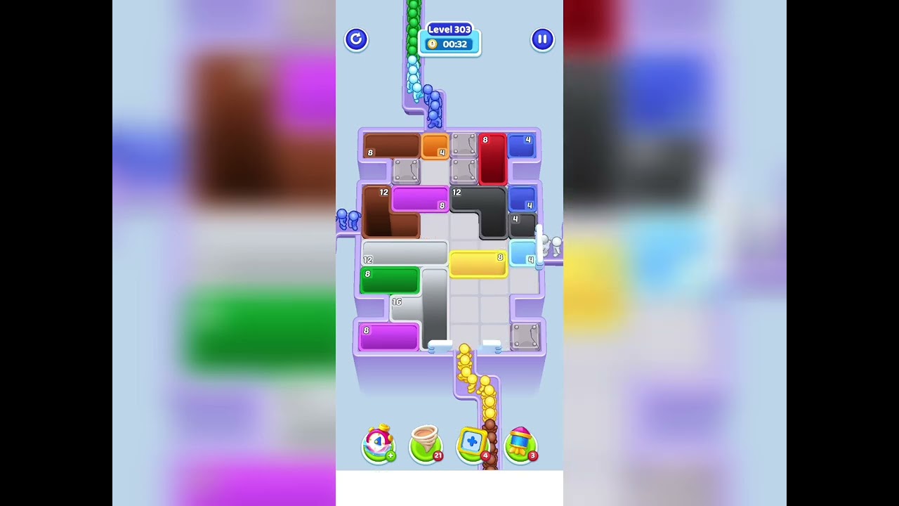 Hole jam puzzle level 303 solution and walkthrough #game#gameplay